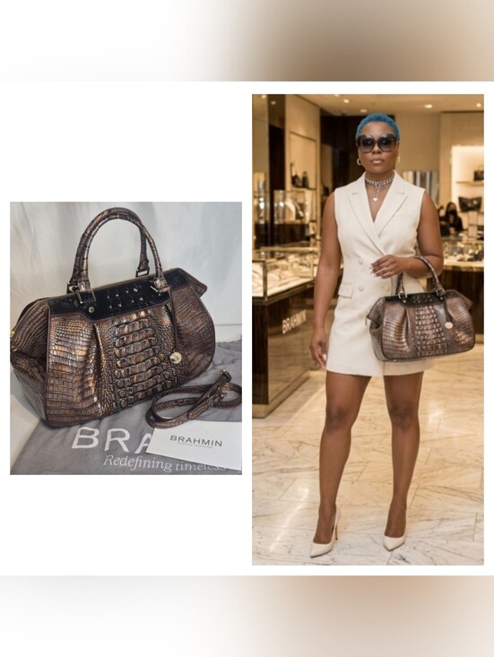 Brahmin Handbags - Brahmin FAYE Fall Tortoise Croc Embossed Handbag